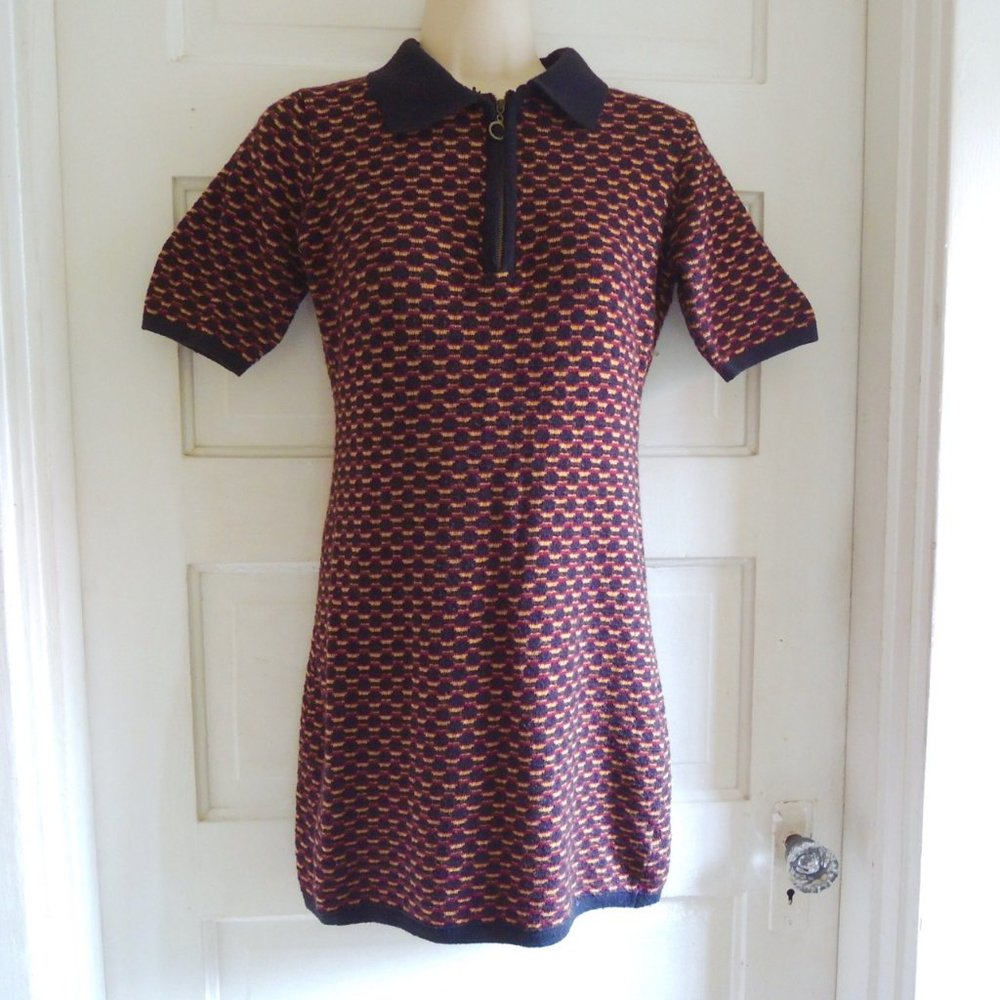 Sugarcloth Black & Gold Angora Blend Sweater Dress Tunic S